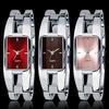 Women's Square Dial Changing Color Bracelet Bangle Quartz Fashion Wrist Watch