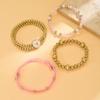 Bohemian beaded bracelet European and American stacking design sense niche ins love 1-piece set elastic bracelet women