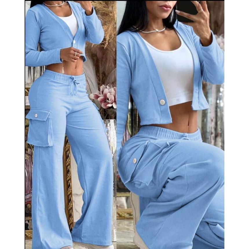 Oberteil + Hose Mode Sportbekleidung Anzug Damen Lässiges Sweatshirt 2-teilige Sportbekleidung Damenbekleidung