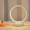 Round LED Table Lamp Modern Creative Night Light USB Plug in Reading Lamp for Bedroom Indoor Household Art Home Decoration