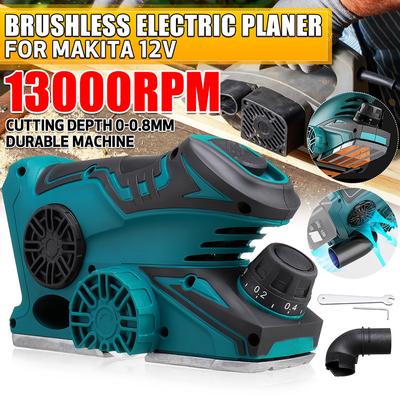 12V 13000r/dak fırçasız akülü elektrikli planya anahtarı ile el Mini planya ahşap kesme Makita 12V pil