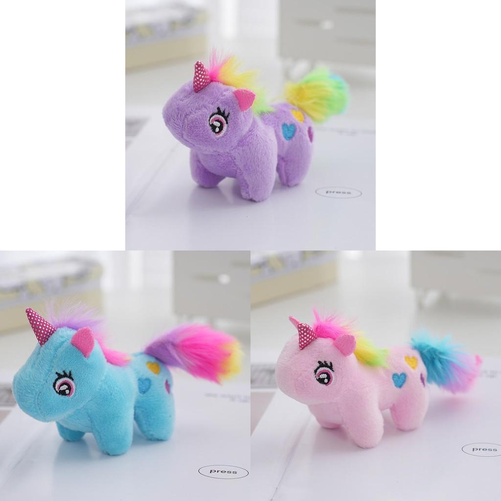 Cartoon Theme Unicorn Plush Toy Backpack Pendant Cute Keyring Decoration Gift