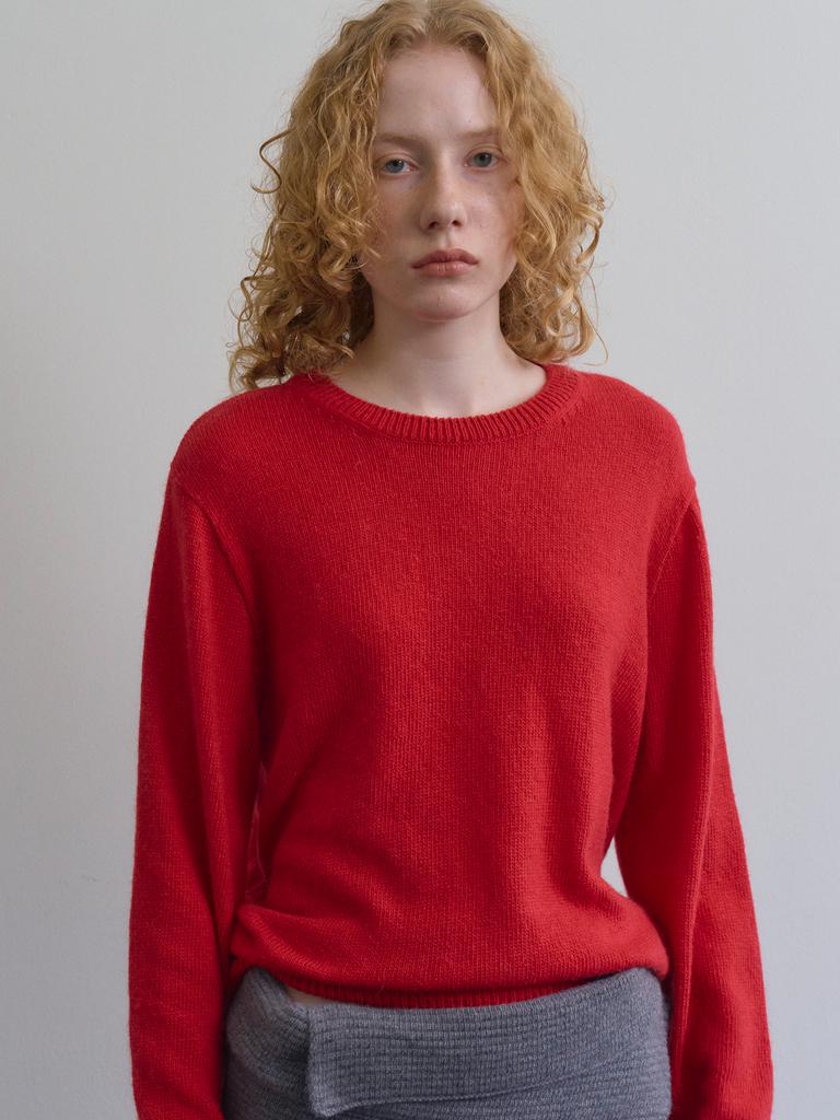 TINKNIT Alpaca Heartline Knit_Red