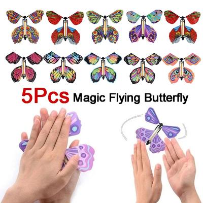 5/1Pcs Random Color Magic Fairy Flying Butterfly Children Toys Transformation Wind Up Butterfly Toy Surpris Gift For Kids Child