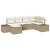 Garden Sofa Set with Cushions 6 Pcs Beige and Cream Poly Rattan