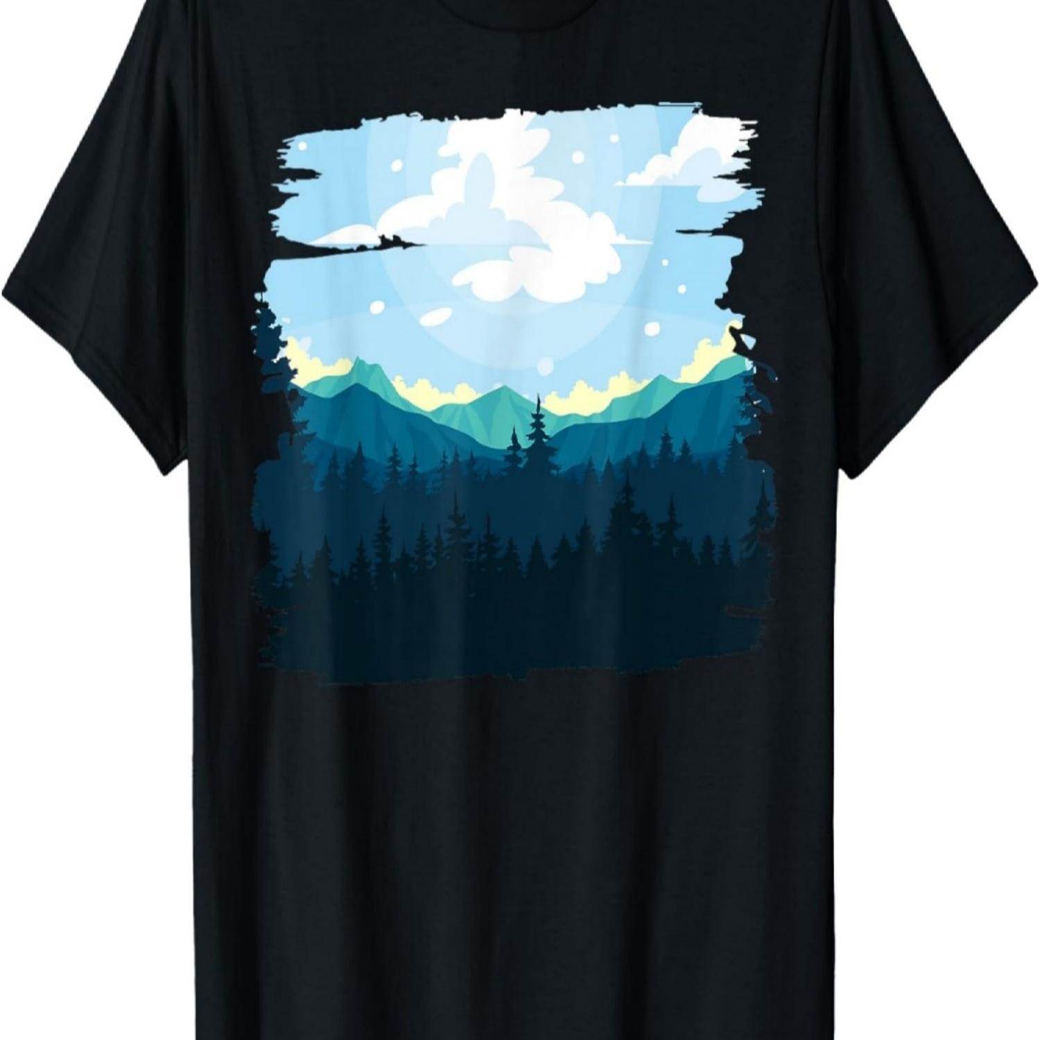 Mountain, Nature Trees and Forest T-Shirt(12) S