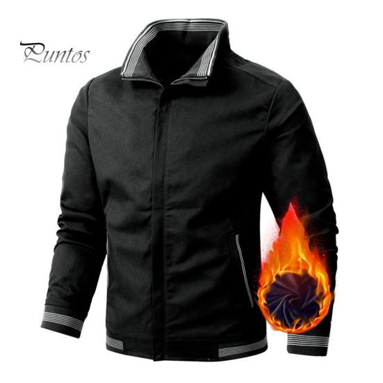 

Мужская куртка, пальто с воротником-стойкой, длинным рукавом, плюшевой подкладкой, куртка, пальто с карманами, застежка-молния в цвете, ветрозащитная верхняя одежда XL чёрный