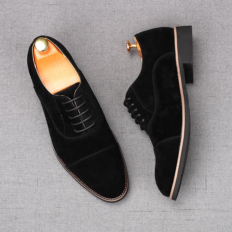 Fashion New Fashion Men's Charm Pointed Suede Leather Oxford Flats Casual Shoes Male Homecoming Wedding Dress Prom Zapatillas Hombre