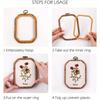 4pcs/ Set Embroidery Hoops Imitated Wood Plastic Display Frame Reusable Circle Oval Rectangular Octagonal Cross Stitch Hoop