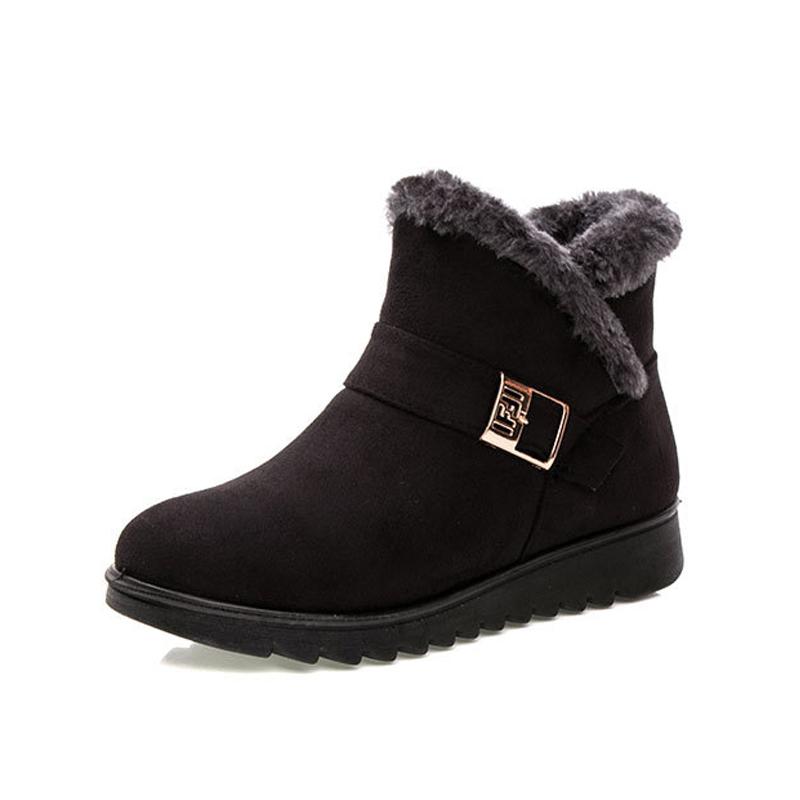 2025 Winter Shoes Women Snow Boots Thick Sole Non-slip Women Ankle Boots Warm Cotton Shoes Fashion Ladies Winter Boots