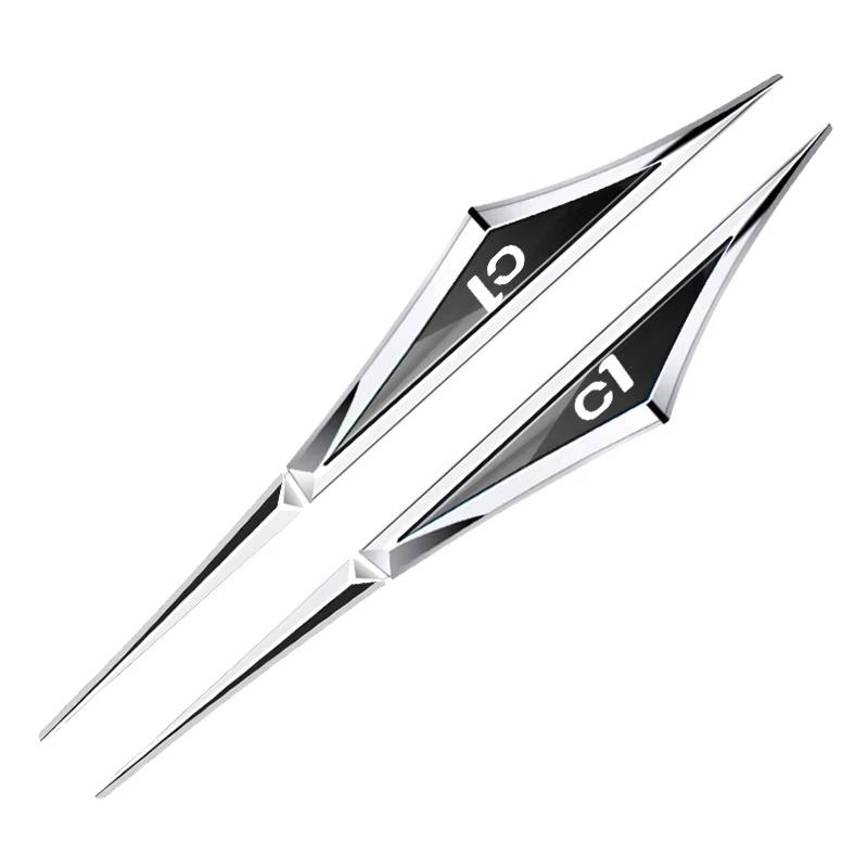 2pcs Car Badge Side Door Fender Stickers For Citroen C1 Logo Car Universal Fender Emblem Metal Car Decoration Accessories