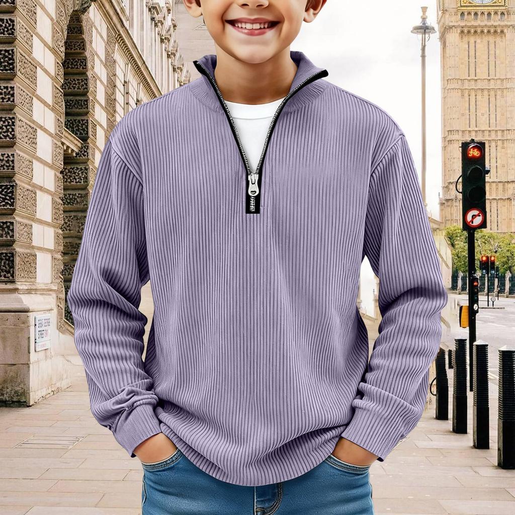 Kids Sweatshirt Boys Long Sleeve Shirts  Soild Casual Pullover Shirt Outdoor Fall Clothes For Teen Boy
