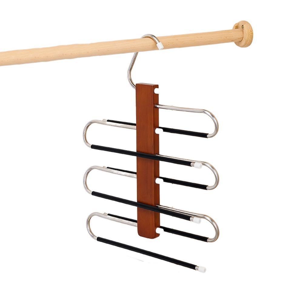 S-Shaped Pants Storage Rack Anti-Slip Trouser Rack Multifunctional Clothes Rack for Home