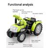 Scale 1:32 Toy Model Car Round Head Alloy Agricultural Tractor with Bucket Models Sound Light Collection Display Gift for Friend