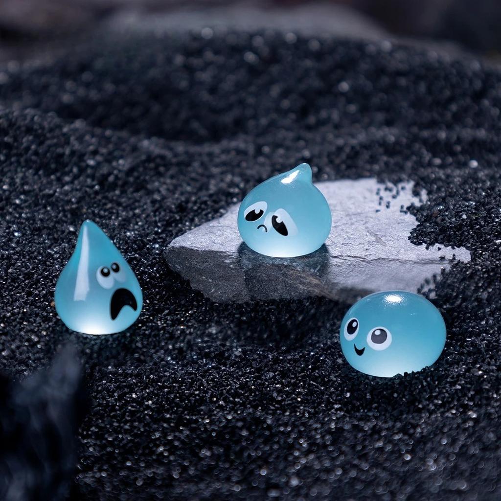 8Pcs Luminous Mini Resin Ghost Figurine Water Spirit Collectible Bonsai Statues For Room Diy Craft Miniature Garden Decorate