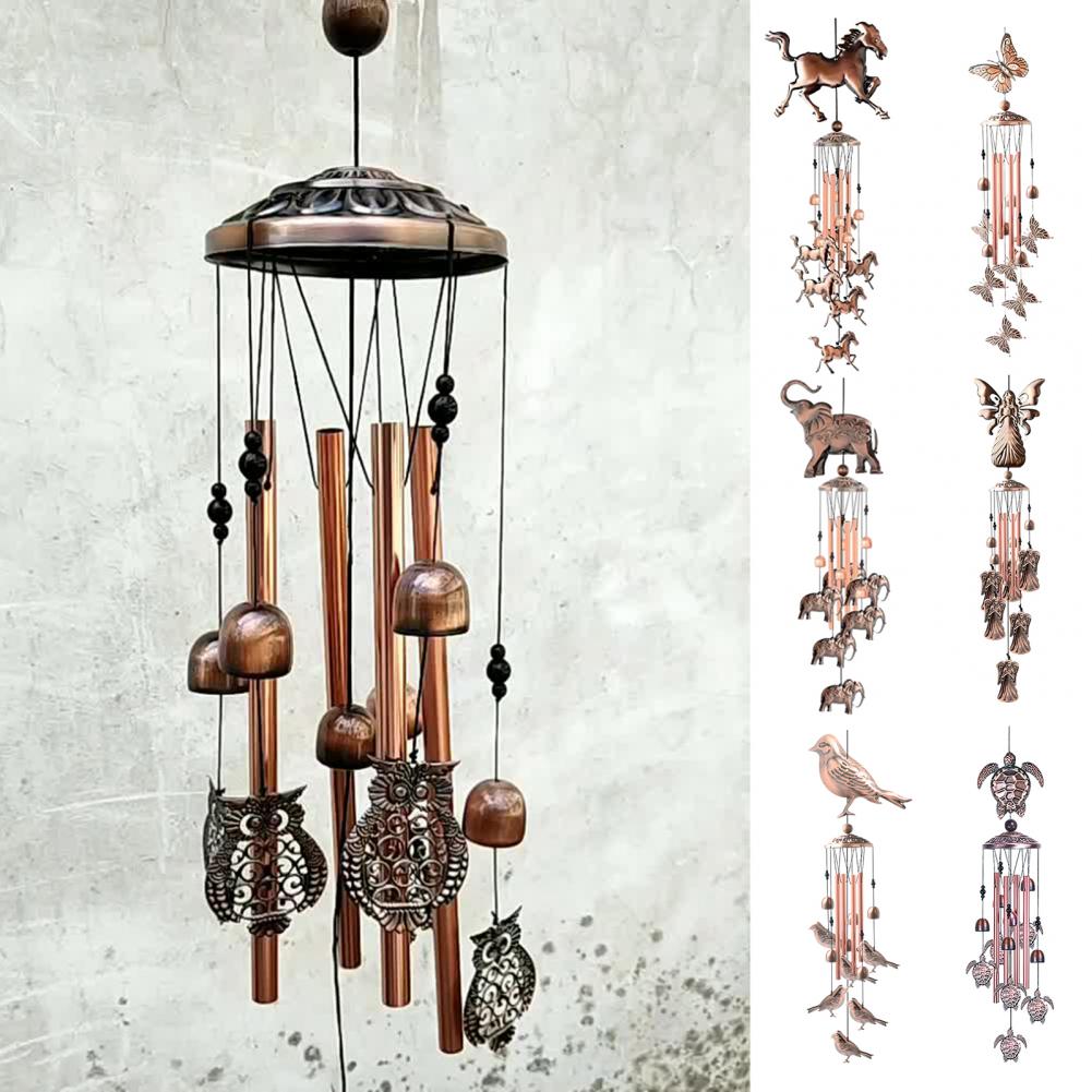 Creative Butterfly Bird Angel Wind Chimes Outdoor Hanging Decor Crisp Sound Tube Wind Chime Pendant
