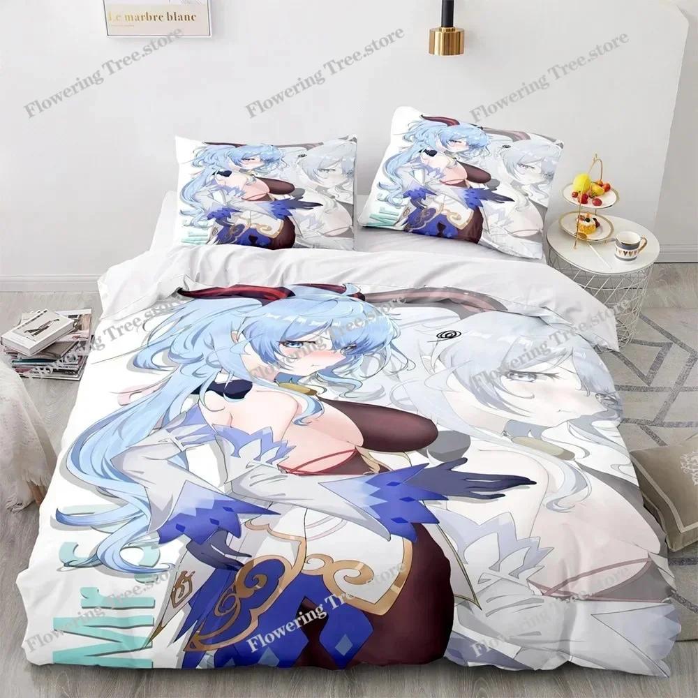 Genshin Impact Bedding Set Anime Game Kids Duvet Cover Sets Comfortable Bedspreads Queen King Size Bedroom Decor
