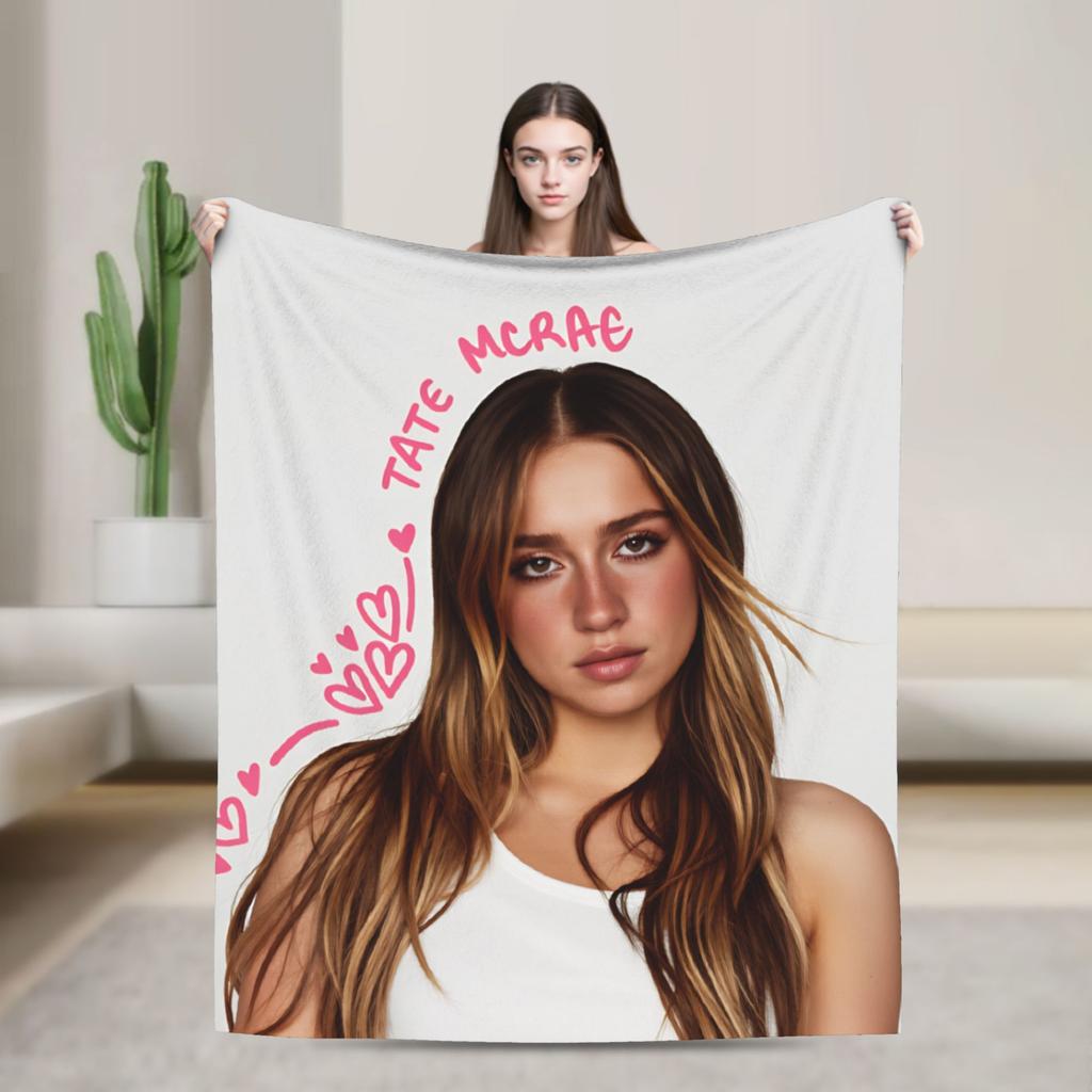 Coperta di Flanella Tate McRae Cantante Canadese Coperta Morbidissima per Divano Letto Viaggio Copriletto Novità Copri Divano Letto