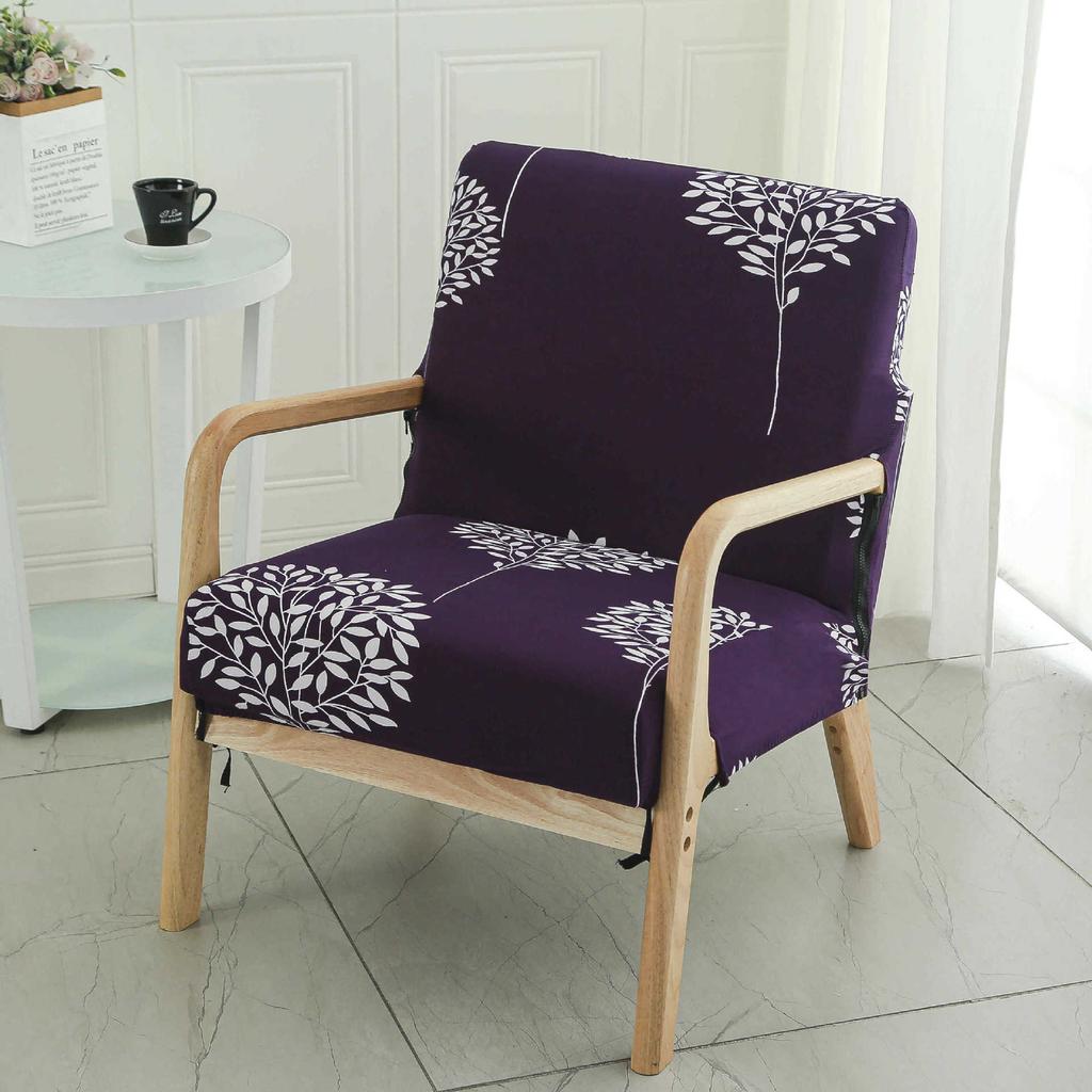 Single Simple Small Apartment Elastic Sofa Cover All-Inclusive Internet Cafe Cafe Square Sofa Cover Wood Chair Cover