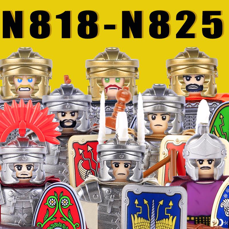 Medieval Military Rome Knights Building Blocks Castle Army Warrior Soldier Figures Crossbowman Shield Sword Legion Bricks Toys