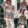 Sweater, Crew Neck Loose Five-color Christmas-themed Jacquard Long-sleeved Women's Sweater
