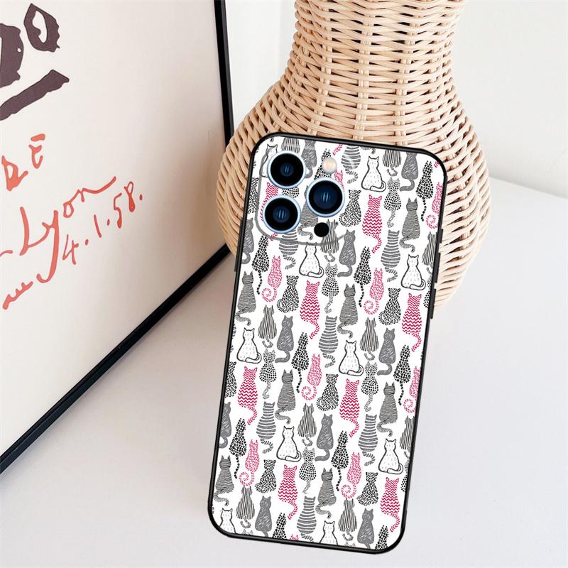 Funny Cat Collage Phone Case For iPhone 17 Pro Max 14 13 12 11 15 16 Pro Max Mini 15 16 Plus 16e Back Cover
