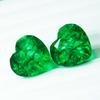 Natural Green Emerald Loose Gemstone 16.23 ct Heart Cut Pair for Jewelry Making and Gem Collections