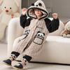 Kids Flannel Pajamas Set Boys Girls Warm Long Sleeve Top And Pants Sleepwear Winter Home Nightwear