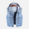 Hooded Korean Style Denim Vest for Women - Versatile Plus Size Outerwear for Spring, Autumn, Winter