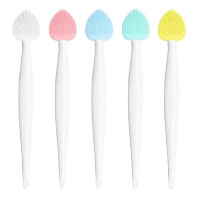 Skin Care Lip Exfoliating Facial Cleansing Face Scrub Nose Clean Brush Blackhead Remove Silicone Double-Sided Skin Care Tool