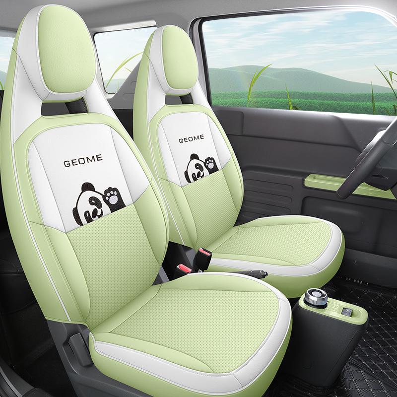 Panda Mini Cartoon Car Seat Cover, Full Wrap, Cute Leather for All Seasons