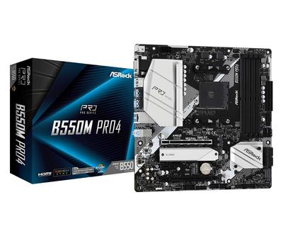 ASRock AMD Ryzen 5000 Serie kompatibles Micro ATX Motherboard mit B550 Chipsatz autorisierter Distributor B550M Pro4 (Sockel AM4) [Inländisches Produkt]