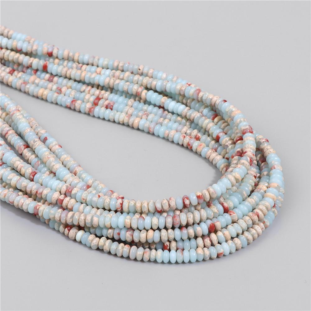2X4MM Natural Abacus Stone Beads Blue Green Pink Flat Rondelle Beads for Jewelry Making Bracelets Necklace Accessories Wholesale