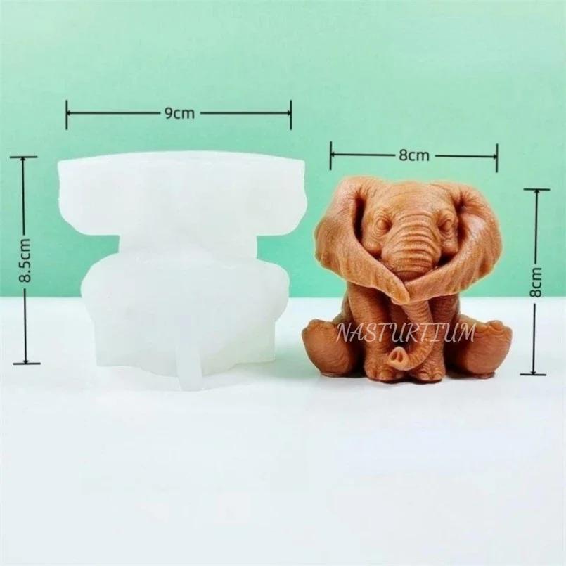 

3D свеча-слон сидящий Силиконовая форма DIY Милое животное мыло Ароматерапия гипс смола глина цемент форма домашний декор поделки