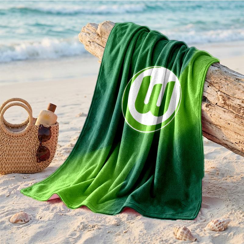 VfL Wolfsburg FC Print Microfiber Beach Towel Quick Dry Absorbent Large Towel For Beach Swimming Travel
