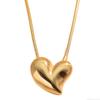 Glossy Heart Necklace - Women's Fashion, European & American Style, Non-Fading Vacuum Electroplated Clavicle & Sweater Chain.
