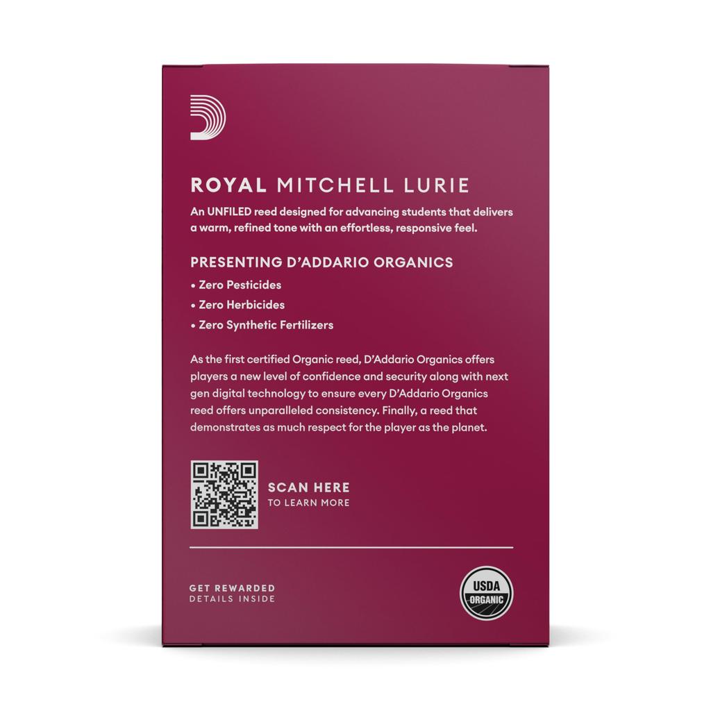 D'Addario WoodWinds Mitchell Lurie RML10BCL200 Bb Clarinet Reeds [Hardness: 2.0] 10-pack