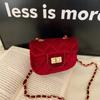 Kids Mini Adorable Shoulder Bag In Soft Velvet Stylish Crossbody With Chain Strap