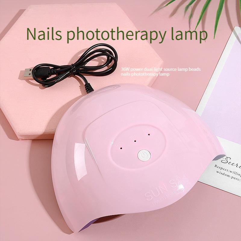 Nail Light Therapy Machine 36w Usb Powered Nail Grill Light Double Light Source Three Speed Timing Nail Light