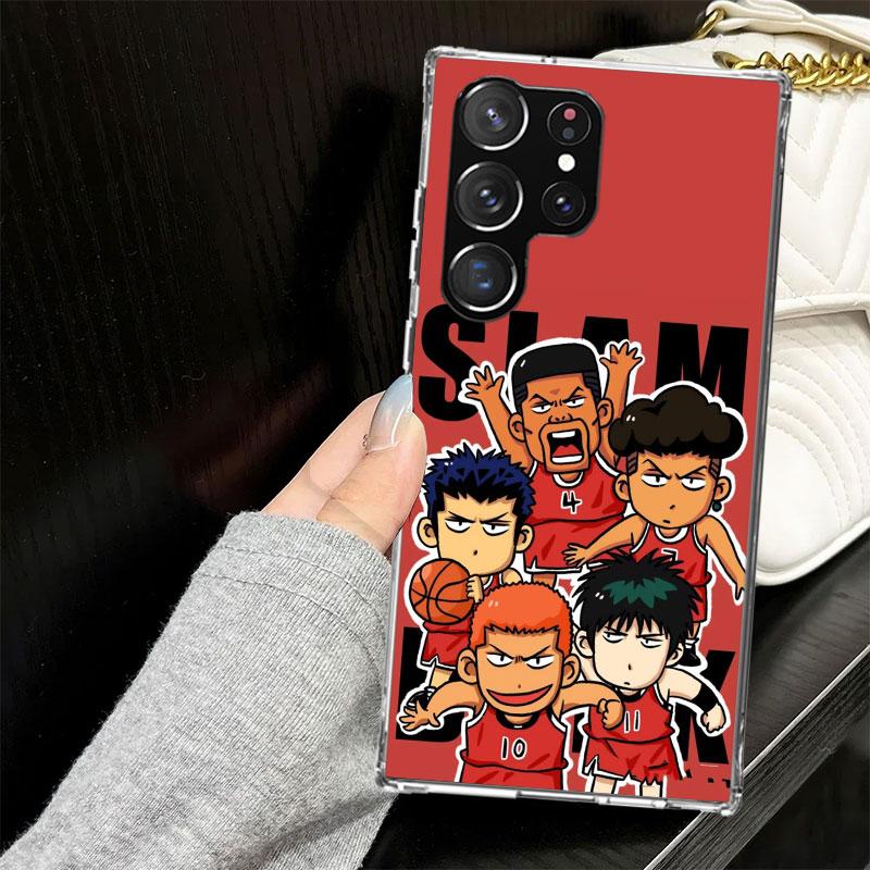 S-SLAM DUNK Cute Case for Samsung Galaxy S25 S24 S23 S22 Ultra Soft Phone Cover S25 Edge S21 Plus S20 FE S10 + Black Cover