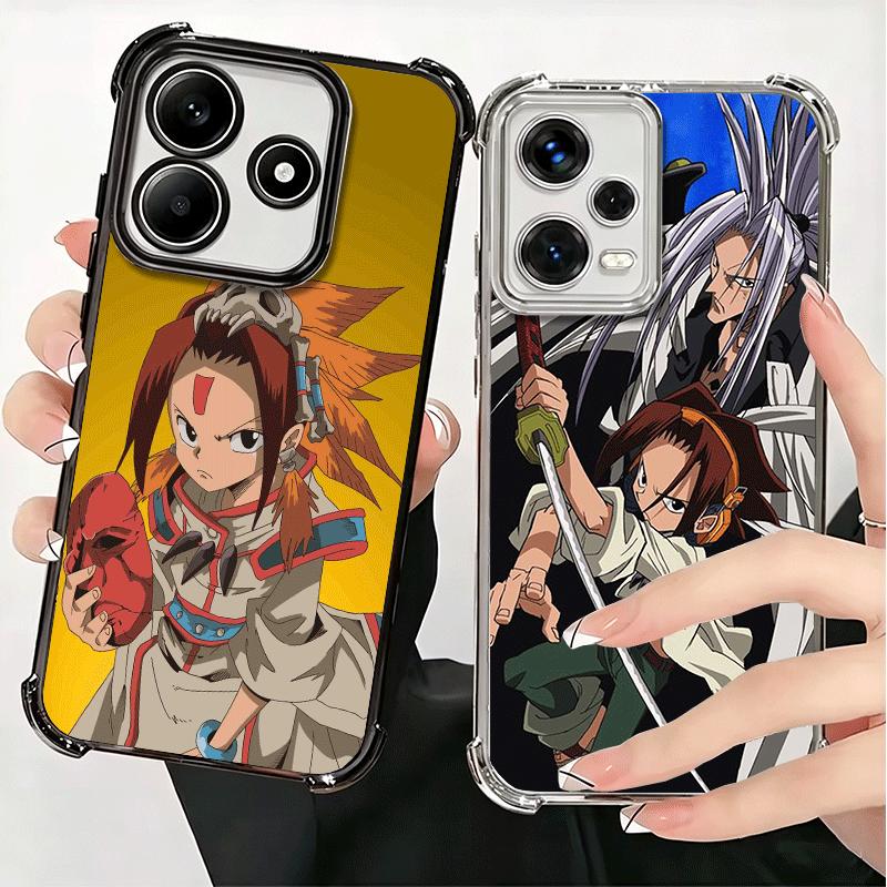 Anime Shaman King Plating Phone Case For Xiaomi Redmi Note 14 15 Pro Plus 13 12 11 11S 11T 10 9S 9 5G Anti-Fall Airabag Cover