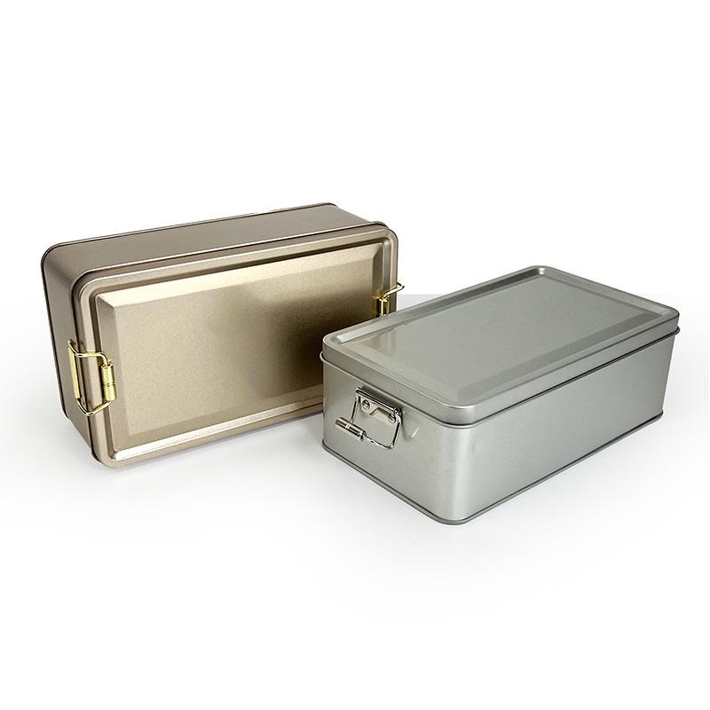 Old-Fashioned Rectangular Tinplate Box With Lid High Quality Metal Storage Box Cake Packaging Box Durable With Buckle Candy Box