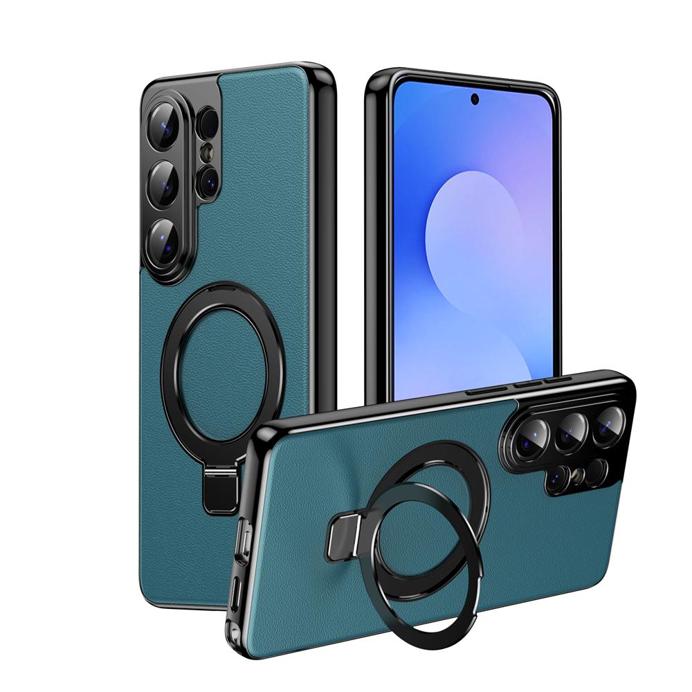 Business Leather Camera Protect Magnetic Case for Samsung S26 Ultra S26 Plus for Bracket Stand Holder Skin Feeling Cover