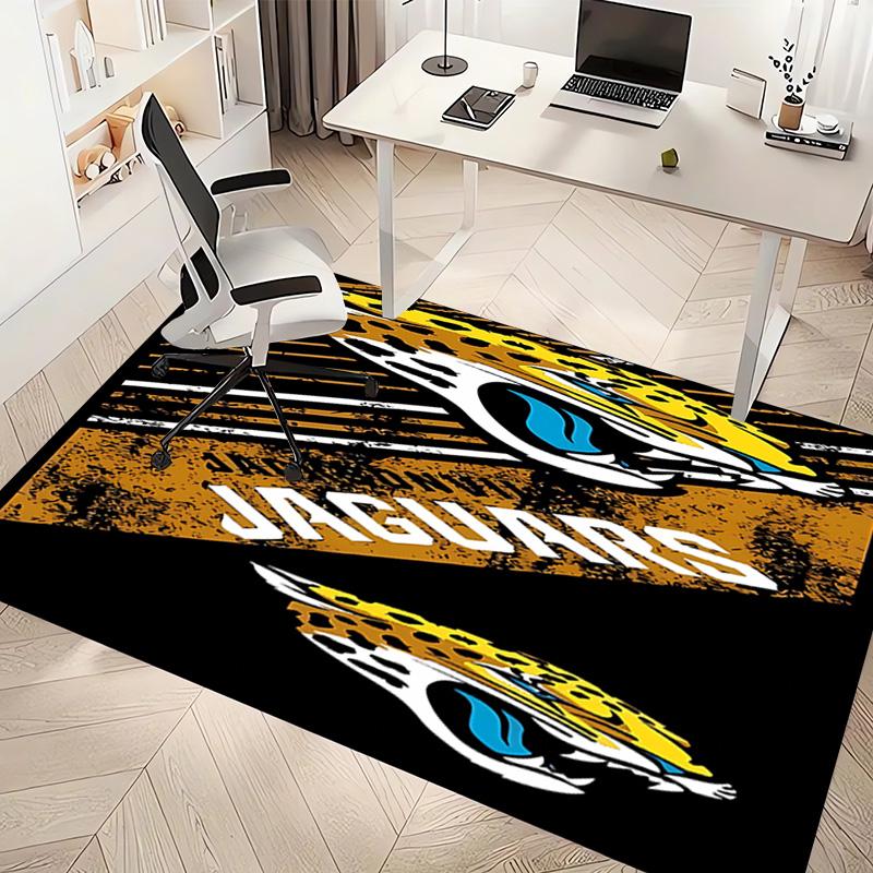 1pc Jacksonville Jaguars Logo Print Area Rug - Soft, Washable Non-Slip Indoor Mat, Living Room, Home Office Decorative Rug,Office Decorative