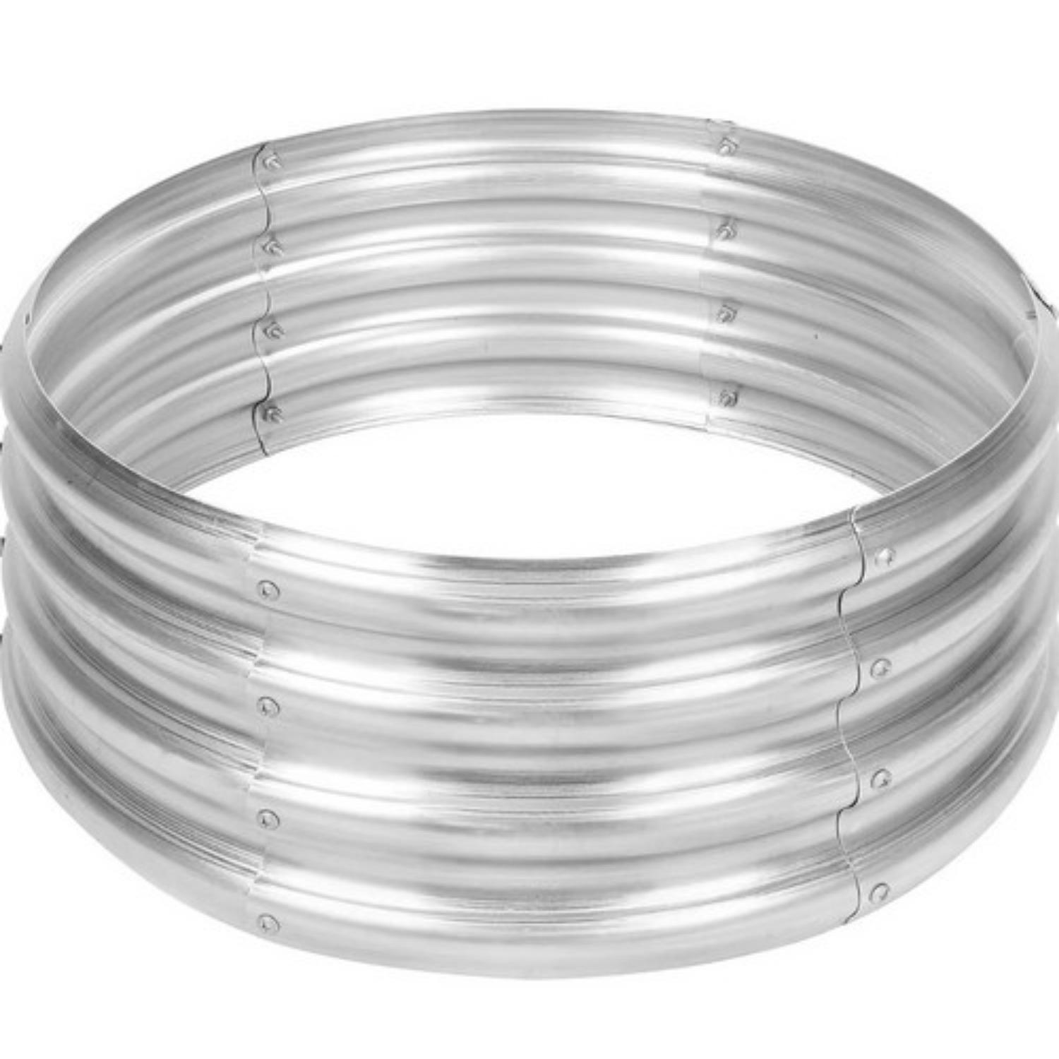 

Оцинкованный металлический приподнятый комплект для садовой грядки | Круглая уличная кашпо для выращивания овощей и трав серебряный