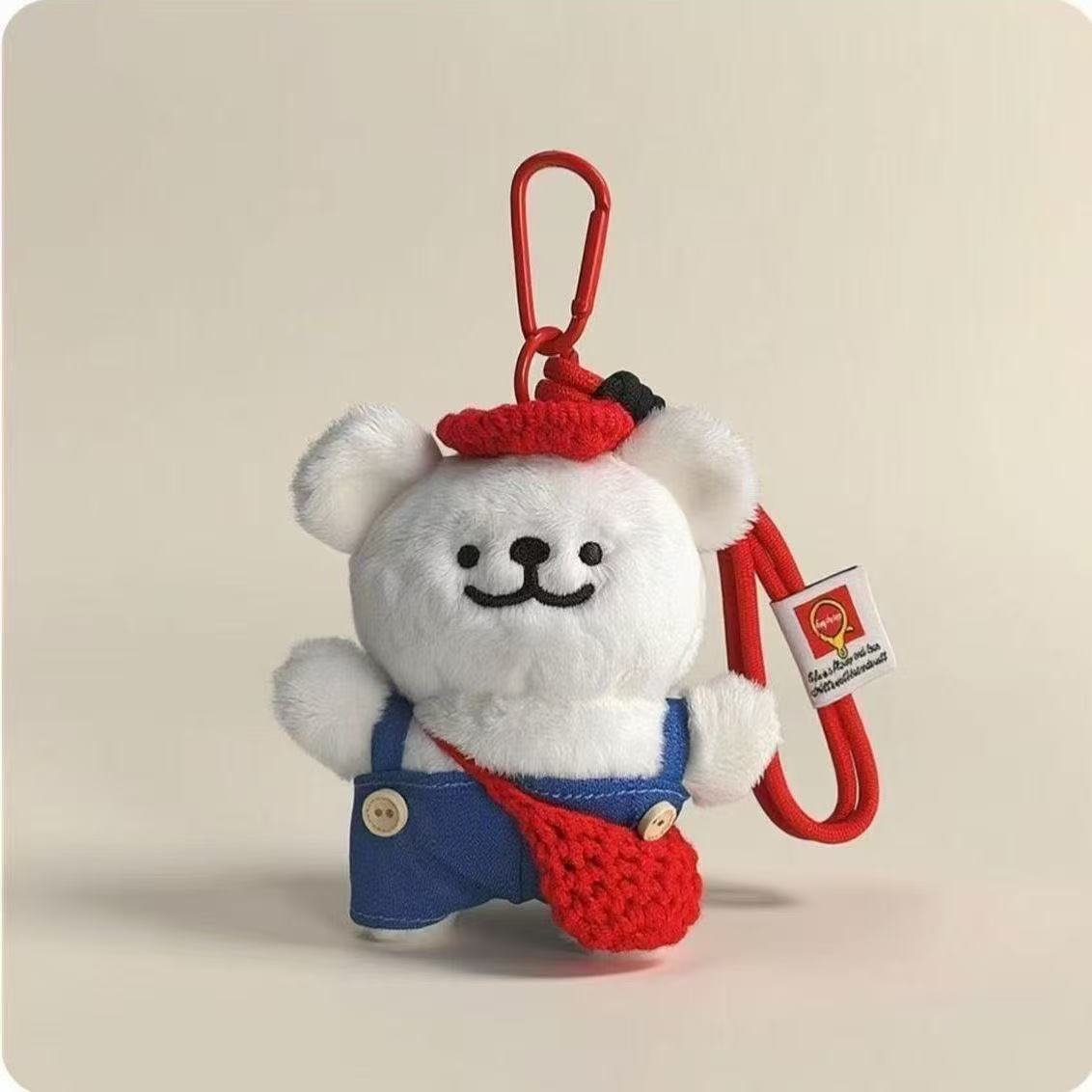 Schattige Zachte Maltezer Hond Pluche Dier Hanger Leuke Tas Hanger Koppel Sleutelhanger Rugzak Hangend Ornament Creatief Cadeau 10cm