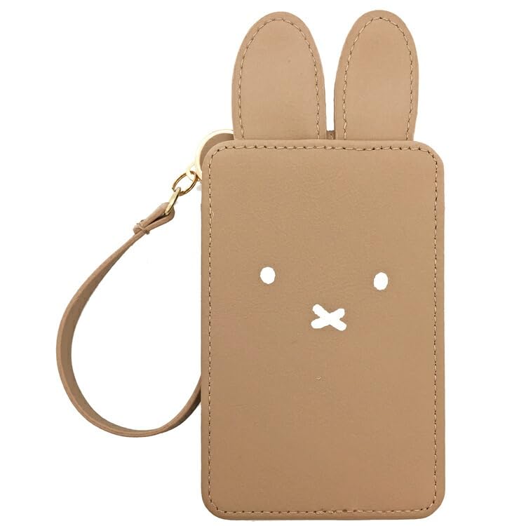BSS Miffy Pass Case, Brown Face, Dick Bruna, Natural Color, with Reel, 197733