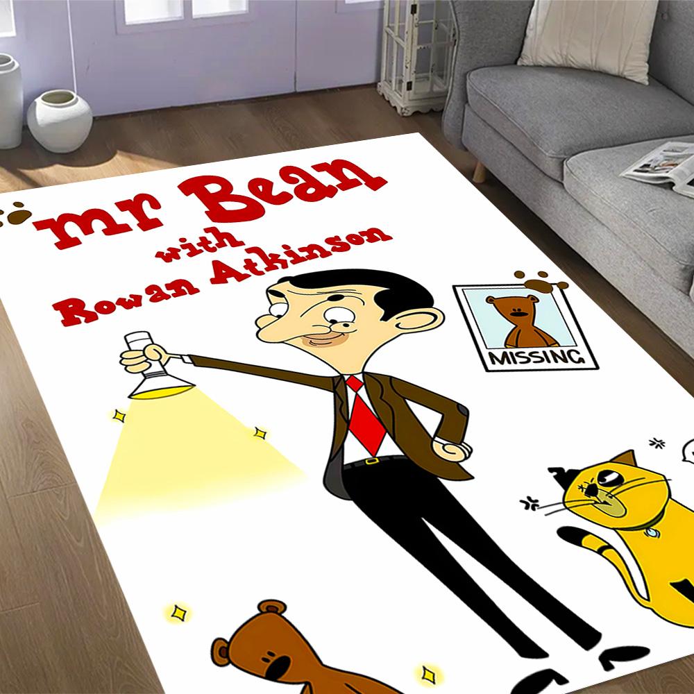 Mr Bean's Silly Adventure Themed Anti-Slip Rugs - Polyester Home Decor, Suitable for Bedrooms, Living Rooms, Doorways, Studios, and Decorations