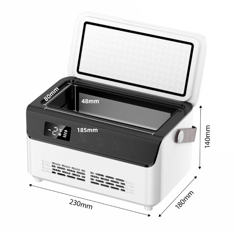 Double Layer Insulated Car Refrigerator With Real Time Temperature Display Coolers Box For Camping Trips