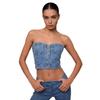 Women's Slim-Fit Waist-Cinching Short Denim Vest